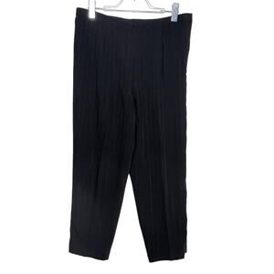ALFRED DUNNER Vintage Metallic Pinstripe Trouser Pants High Rise Black Size 12P